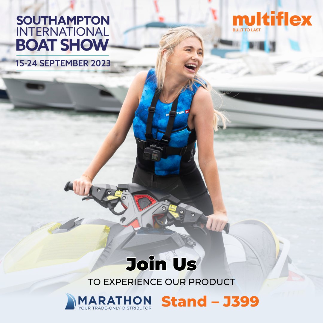 Hey! Marathon is to present Multiflex mechanical steering systems at the Southampton Boat Show. Join us in the UK at stand J399 from 15 to 24 September 2023. 
multiflexmarine.com 
#multiflex #mechanicalsteering #UK #southamptonboatshow #boatsteeringkit #Ireland #Dublin
