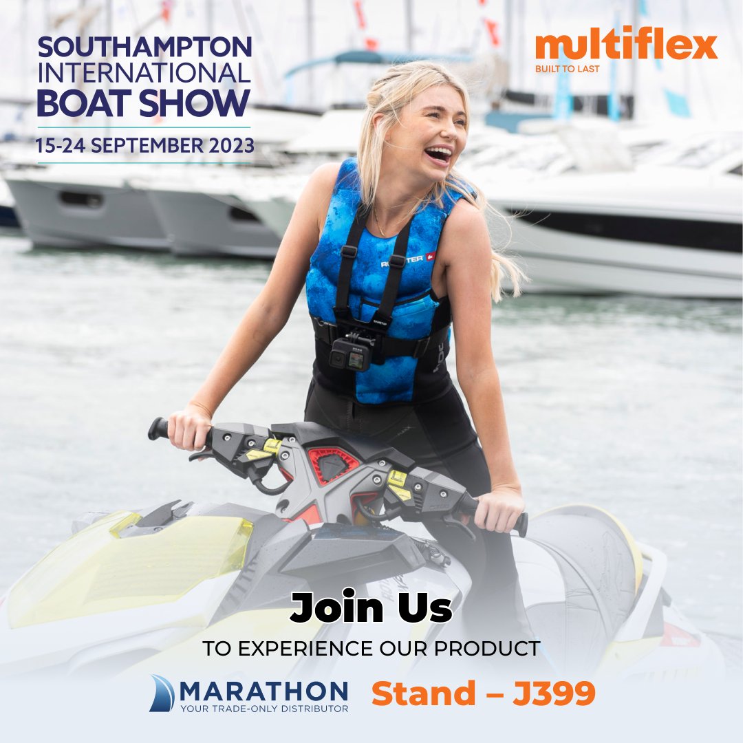 multiflexmarine's tweet image. Hey! Marathon is to present Multiflex mechanical steering systems at the Southampton Boat Show. Join us in the UK at stand J399 from 15 to 24 September 2023. 
multiflexmarine.com 
#multiflex #mechanicalsteering #UK #southamptonboatshow #boatsteeringkit #Ireland #Dublin
