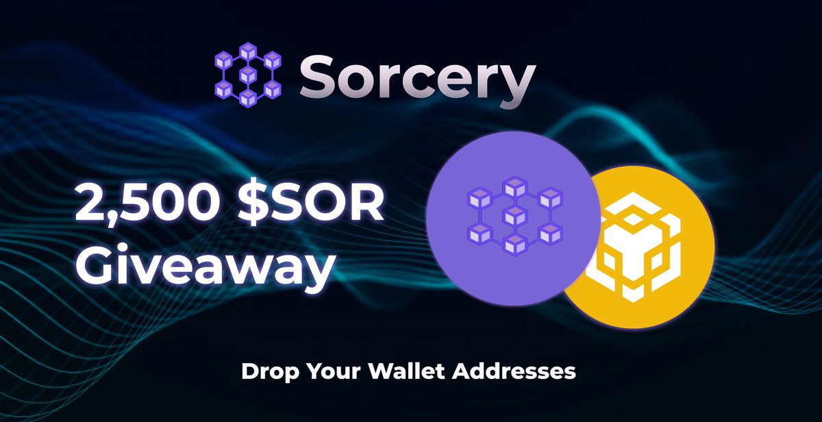 2,500 $SOR | 24 Hours 🧙‍♂️

RT &amp; Follow <a href="/sorceryswap/">SorcerySwap</a> <a href="/sorceryfinance/">Sorcery Finance 🦇</a> 

Drop your crypto wallet below 🐳