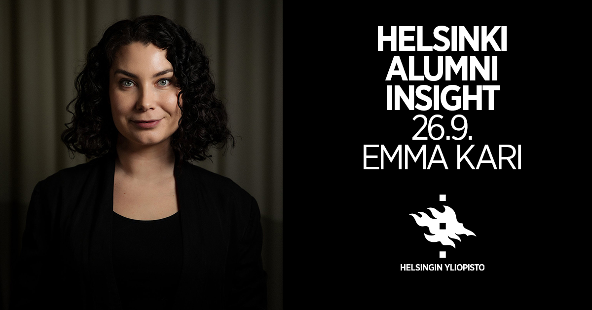 Syksyn ensimmäisessä Helsinki Alumni Insightissa 26.9. puhumme luontokadosta. Inspiraatiopuhujana on alumnimme <a href="/EmmaKari/">Emma Kari</a>, joka on vaikuttanut luonto- ja ilmastopolitiikan ytimessä eri tasoilla kotimaassa ja kansainvälisesti.

Alumni, ilmoittaudu mukaan 👉 lyyti.fi/reg/Insight_26…