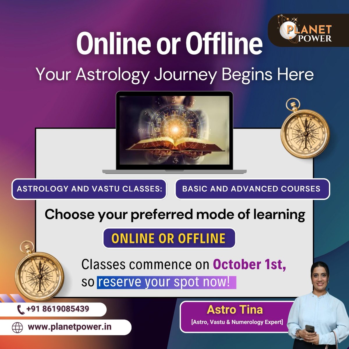 planetpower02's tweet image. &quot;Ready for a transformative journey through astrology and vastu?

To know more detailed insight, reach out to me

🌐 planetpower.in
📧 planetpower02@gmail.com
☎️ 086190 85439

#astrologyclasses #onlineastrologyclasses #offlineastrologyclasses #astrotina #planetpower