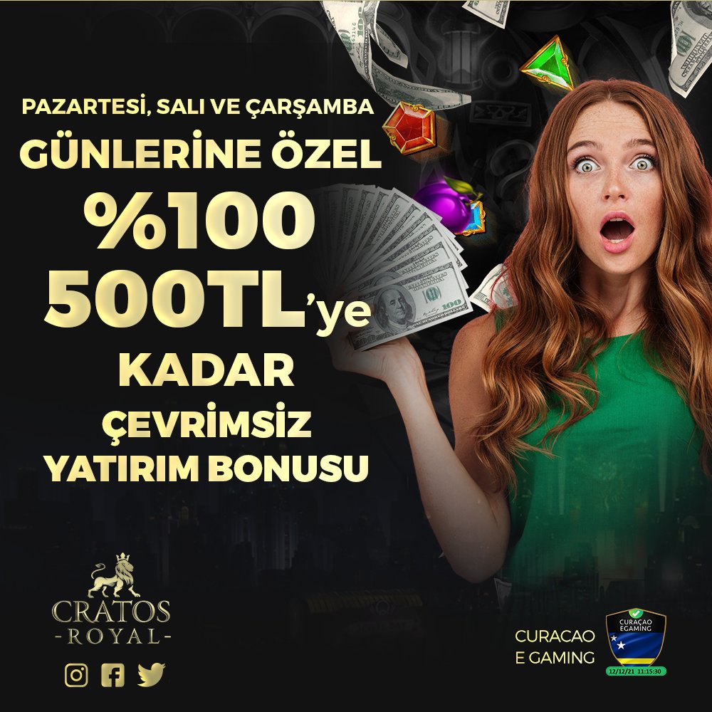 🏆#CratosRoyal 'de Pazartesi - Salı - Çarşamba Gününe Özel %100 500TL'ye Kadar Çevrimsiz Yatırım Bonusu! 

🎉 500TL Doğum Günü Bonusu CratosRoyalBet'te!

🪄Yeni Üyelere Özel 100TL Deneme Bonusu! 

®️ Curacao Lisansı ile CratosRoyal'de Paranız Güvende!

👉cratos.ws/giris