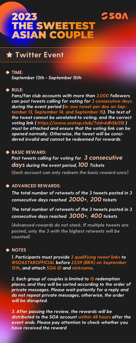 beckyvnangels's tweet photo. 📣: Twitter Event SOA
🗓️: September13 [Day 1]

📱: https://t.co/HvK6uW9C0g

🎯: 2000 RT = 200 tickets 
🎯:3000 RT = 400 tickets 

#beckysangels
#bvna https://t.co/49xuX7Q8bN