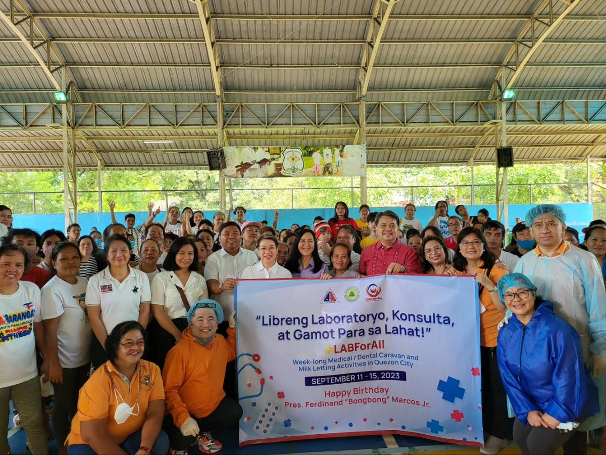 QCMayorJoy's tweet image. Libreng Laboratoryo, Konsulta, at Gamot Para sa Lahat! #LabForAll

Kasabay ng pagdiriwang ng kaarawan ni Presidente Ferdinand “Bongbong” Marcos ay isang week-long medical/dental caravan naman ang hatid ng Quezon City Health Department para sa QCitizens.