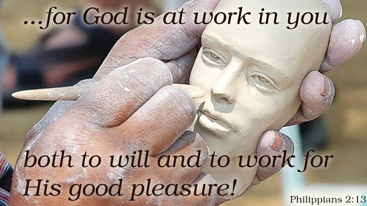 He is working in you, givin you the desire and the power to do what pleases Him. 
Phil 2:13 ✨💋✨