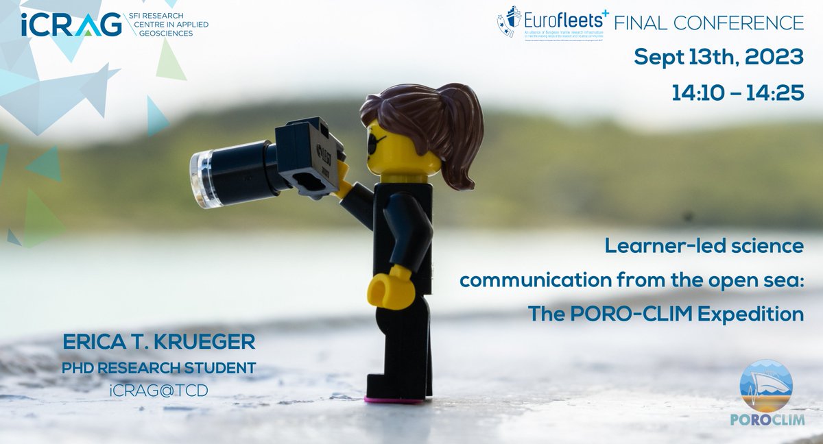 📢This afternoon at <a href="/eurofleets/">EurofleetsPlus</a> Final Conference, iCRAG PhD researcher Erica T. Krueger will be presenting “Learner-led science communication from the open sea: The PORO-CLIM Expedition”
@etk89  <a href="/ClimPoro/">PORO-CLIM</a>  <a href="/eurofleets/">EurofleetsPlus</a>  <a href="/TCDOnTheRocks/">On The Rocks</a>