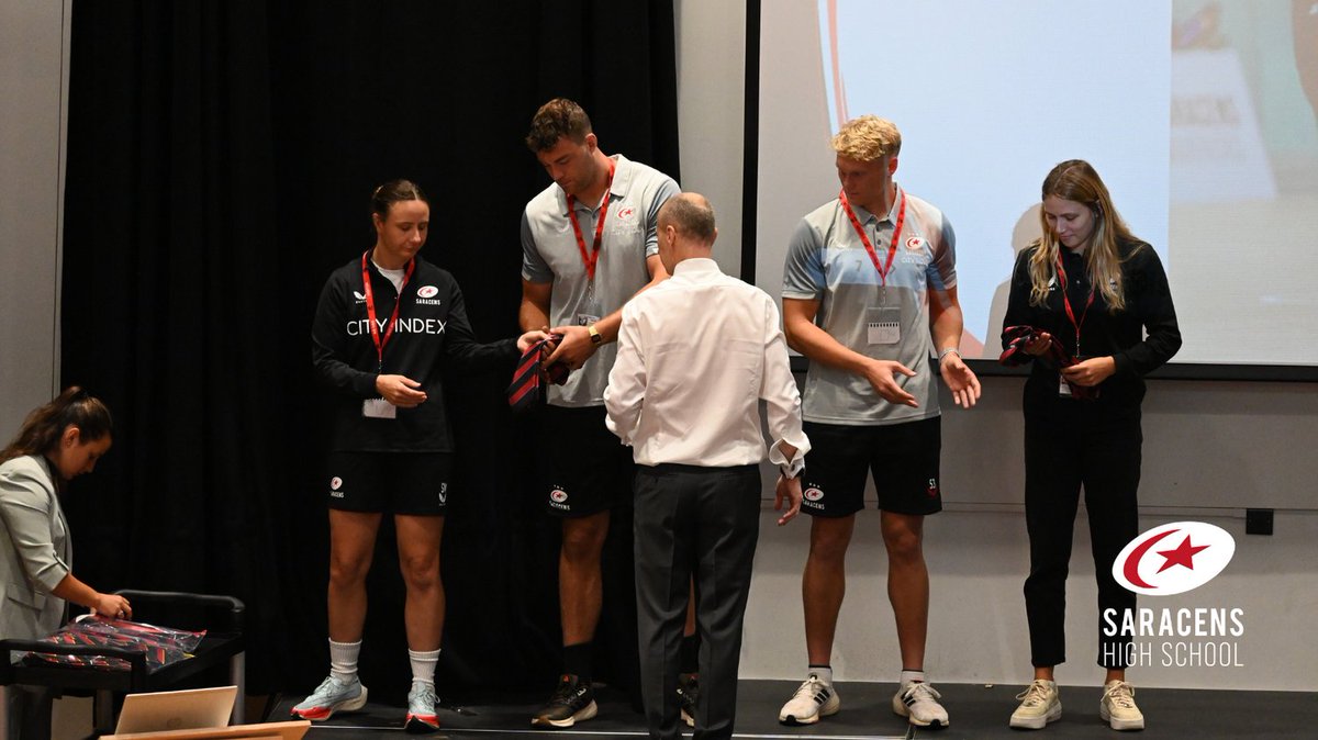 We love introducing our new Year 7s to the wider Saracens family. 

Thanks to <a href="/kira_rothwell/">KiraRothwell</a> from <a href="/Saracens/">Saracens Rugby Club</a>Mavs, @MC_KennaS from <a href="/SaracensWomen/">Saracens Women</a> and <a href="/benharris709/">Ben Harris</a> and <a href="/callumhhil/">Callum Hunter-Hill</a> from @Saracens for helping at our tie presentation ceremony. 

#strongertogether #classof2023