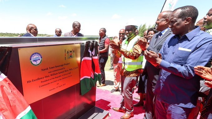 NickRutoo's tweet photo. The Ksh1.5 billion Narok Town Sewerage Project is officially launched by President William Ruto.  #PromisesKept   Kenya Kwanza At one https://t.co/1gZlU4igmv