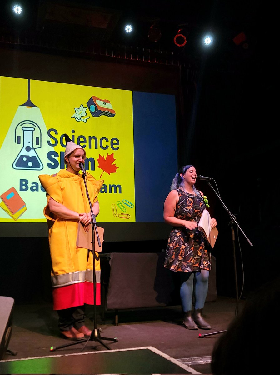 PhyPsyFilm's tweet photo. I wanna give a big shout out to @scislamCA for organizing an amazing night of slam, especially to Alison and Hal for hosting the event! 

Event organizers rarely get the recognition they deserve but they have made pivotal contributions to #sciencecommunication and #stemeducation! https://t.co/P6IhcR4pqy