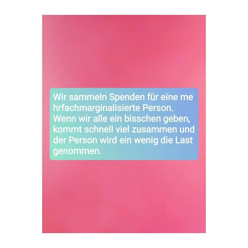 Wir haben einen Fundraiser gestartet, ich würde mich freuen wenn ihr den weiter verbreitet und vielleicht auch was spendet. Jeder Euro hilft ❤️. 

paypal.com/pools/c/8WZ701…