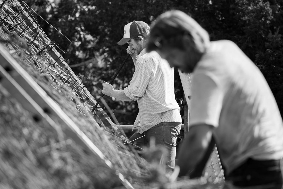 As a thatcher, I worked alone for 5 years when I first set up.

For the last 8 years, Olly has been with me. He has learnt the craft and become a great thatcher in his own right.

If you can find a job you enjoy, shared with company you like, then work never feels like work.