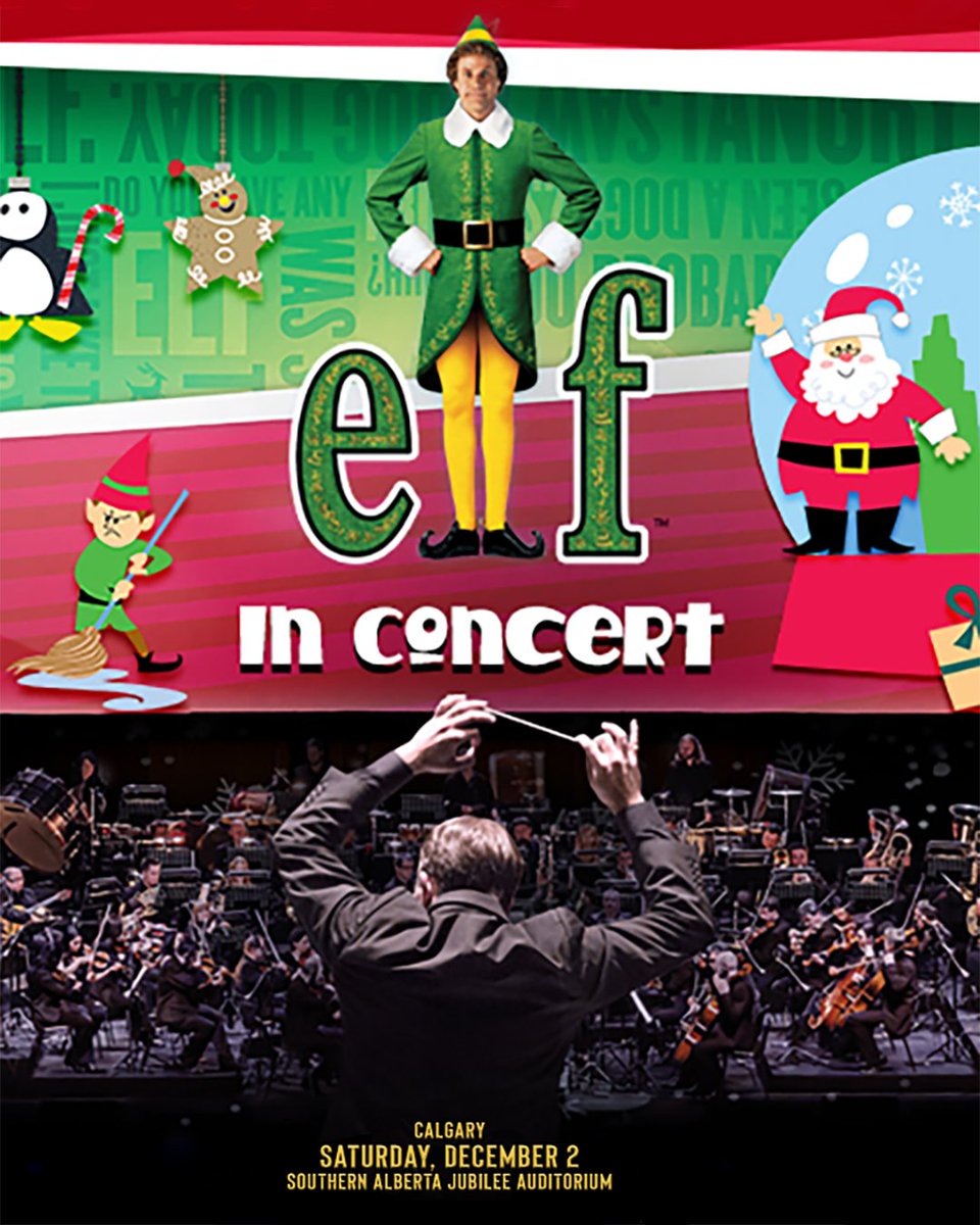 Elf In Concert will be at the Jubilee Auditorium on December 2, 2023.

Tickets/info: jubileeauditorium.com/calgary/elf-co…

#YYC #Calgary #ElfInConcert