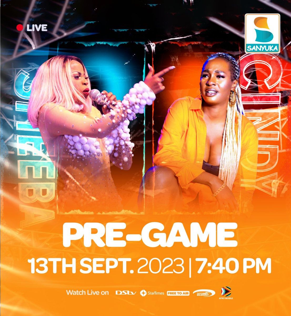 harry Rastafarian (@harry_rass) on Twitter photo CINDY vs SHEEBAH DEBATE ON <a href="/sanyukatv/">Sanyuka TV</a>
You've seen the battle all over social media, but tonight at 7:40 PM, the Cindy vs. <a href="/Ksheebah1/">Sheebah</a> battle is coming to Sanyuka TV in a live debate between the two artists. #sanyukaupdates <a href="/SandraLian6/">Sandra Lian</a>
<a href="/afromobileug/">AfroMobile</a> #cindyvssheebah CINDY vs SHEEBAH DEBATE ON <a href="/sanyukatv/">Sanyuka TV</a>
You've seen the battle all over social media, but tonight at 7:40 PM, the Cindy vs. <a href="/Ksheebah1/">Sheebah</a> battle is coming to Sanyuka TV in a live debate between the two artists. #sanyukaupdates <a href="/SandraLian6/">Sandra Lian</a>
<a href="/afromobileug/">AfroMobile</a> #cindyvssheebah