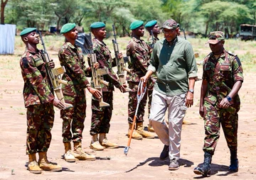 NickRutoo's tweet photo. The Green Berets are worn by KDF's  Special Operations Forces Brigade [Rangers Strike Regiment and Special Forces ]. This is the team flushing out bandits in Operation Maliza Uhalifu in North Rift.   #PromisesKept   Kenya Kwanza At one https://t.co/lXq7e72zLS