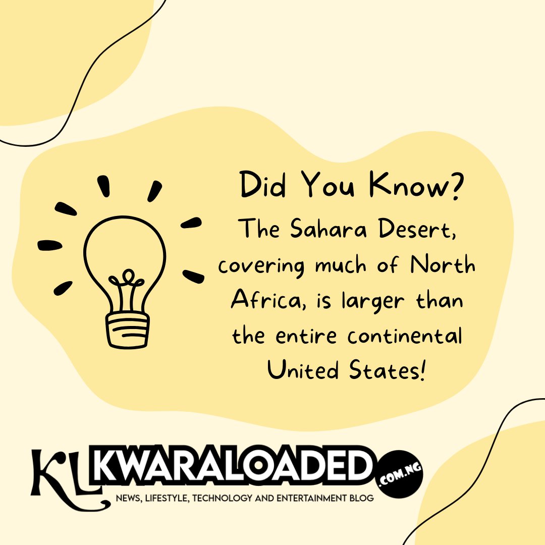 Do you know?

#Saharadesert #desert #Africa #Africafacts #facts #kwaraloadedblog
