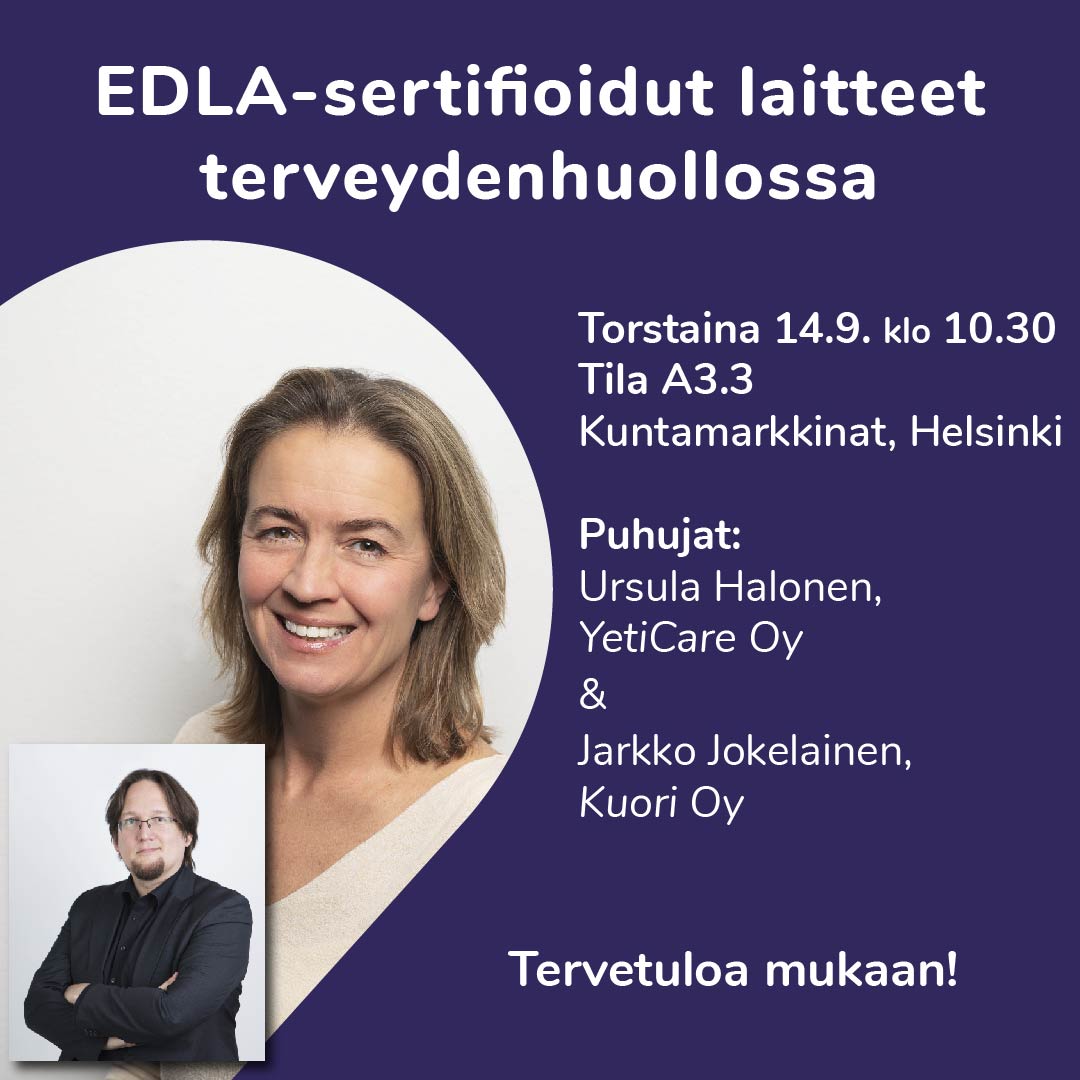 YetiCare tuo ensimmäisenä Suomessa suurikokoisia Googlen sertifioimia laitteita terveydenhuoltoon. Tule kuuntelemaan mitä hyötyjä EDLA-sertifioinnista on ja mitä mahdollisuuksia suurikokoiset Android-laitteet tuovat. Tietoisku Kuntatalolla torstaina 14.9. kello 10:30, tila A3.3.