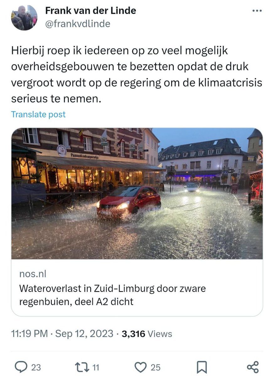 Nou ben ik eens benieuwd of milieu activist <a href="/frankvdlinde/">Frank van der Linde🍉</a> ook vervolgd gaat worden door het <a href="/Het_OM/">Openbaar Ministerie</a> voor deze uitspraken👇