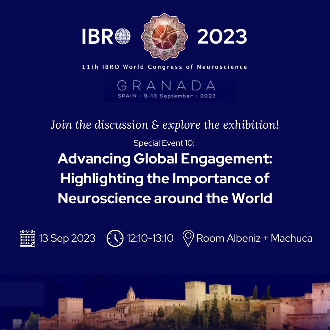 IBROorg's tweet photo. Come and celebrate global engagement at #IBRO2023 with us TODAY! 🌍 Special event 10 is taking place at 12.10-13.10. Join the discussion and browse the exhibition! More info: https://t.co/IyRwLJxAyk

@TheBaleLab @JuanLerma1 @TemkouGwladys @SENC_ @SfNtweets @FENSorg https://t.co/Xj6012PdQ1