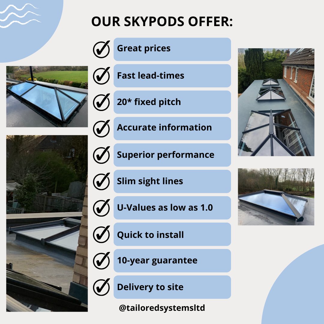 TSL_Roofing's tweet photo. Take a look at the range of things our skypods offer!
Looking for a reliable conservatory roof, lantern + Bifold supplier? Let’s have a chat.
Contact us today on 01204 365222 to see what we can do for your business 📞
#newextension #glazing #conservatoryroofs #skypod https://t.co/5PIwmnHiph