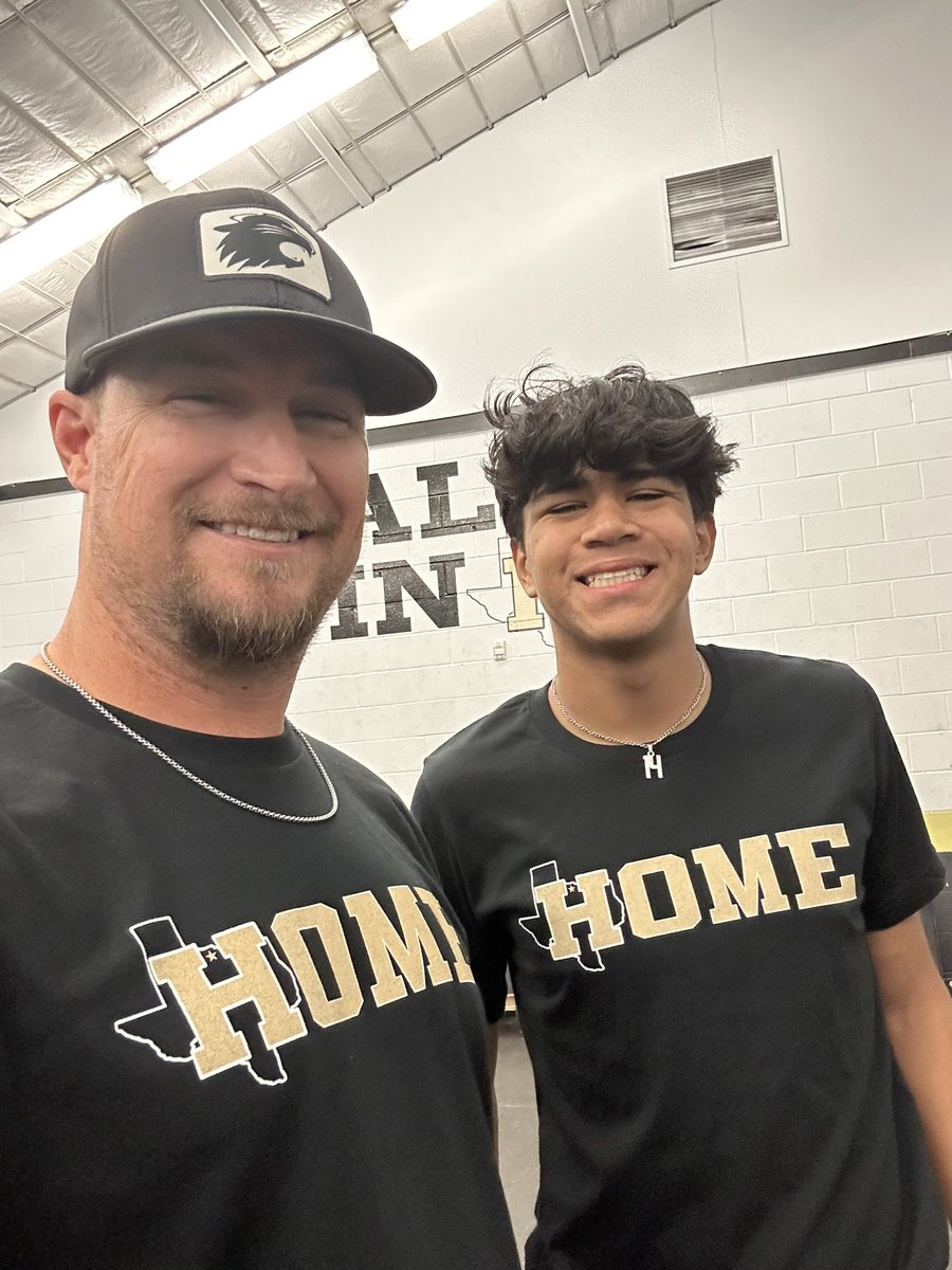 My man <a href="/MiguelAngel1_4/">Miguel Longoria</a> talked in a team meeting a few weeks ago about how being a Henrietta Bearcat FB player meant family and being Home. It was pretty cool! Big thanks to Lacy Cody at Cow Palace for swag to make the memory last! #All_In #HomeInHenrietta