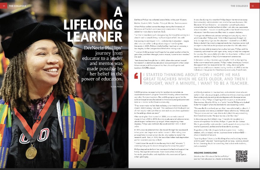 Thank you @UNOmaha for the feature story on my journey and the support from @UNOCEHHS’ Educational Leadership department @UnoEdl 

UNO Magazine Summer 2023 issuu.com/aflott/docs/_s… via @issuu
#lifelonglearner #2023grad #blackdoctor #educationalleader #BlackExcellence #adultlearner