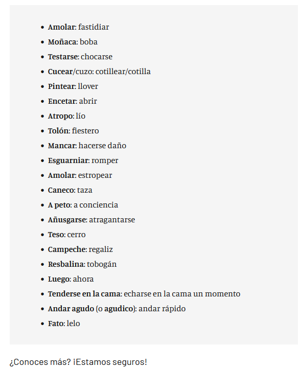 Los "palabros" que te sonarán a chino si no eres de Zamora: ¿cuáles dices tú?
Allá va un listado de términos y localismos zamoranos que probablemente no encontrarás en la RAE
laopiniondezamora.es/zamora-ciudad/…