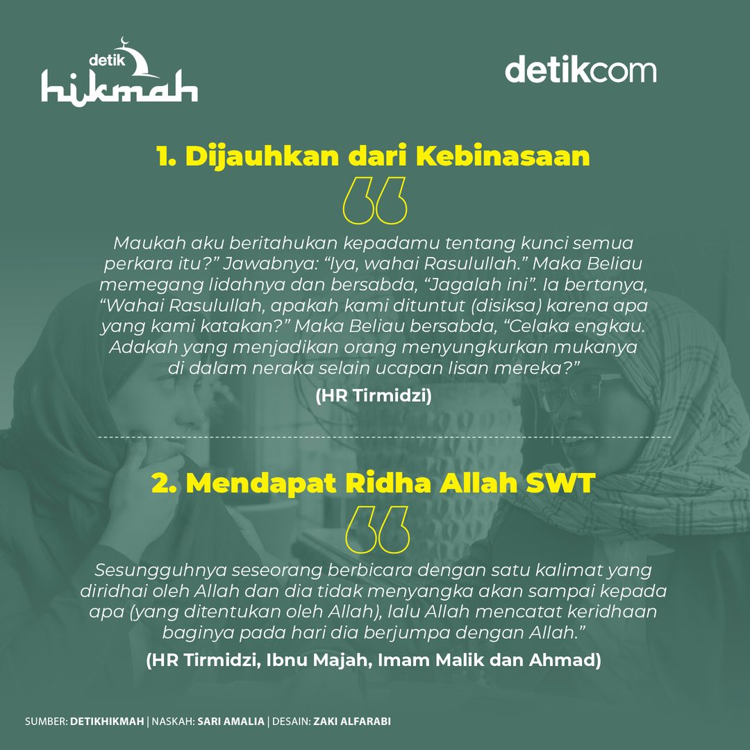 detikHikmah's tweet image. Lisan merupakan anugerah yang Allah SWT berikan kepada manusia. Dengan lisan, manusia dapat mengkomunikasikan apa yang mereka rasakan di lubuk hatinya😇⁣
⁣
Lantas, apa saja keutamaan yang diperoleh dari menjaga lisan? Berikut hadist menjaga lisan:⁣
⁣
#hadist #detikhikmah