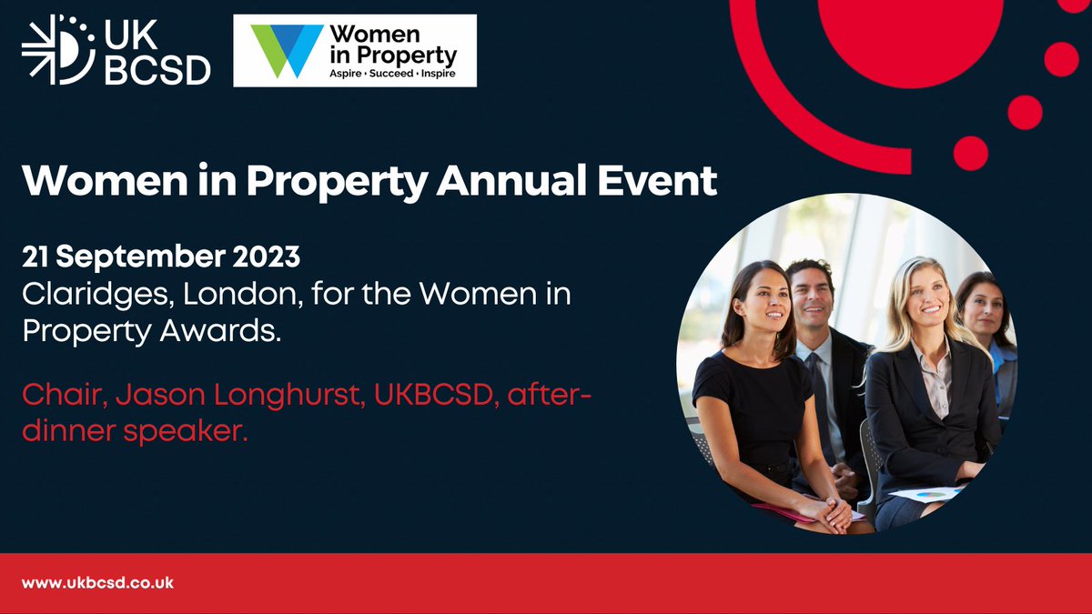Jason Longhurst, Chair of UKBCSD will be a guest speaker at the Women in Property Awards on the 21st of September in London.

Celebrating excellence amongst female students from built environment disciplines. 

Book now: buff.ly/48bnAkF