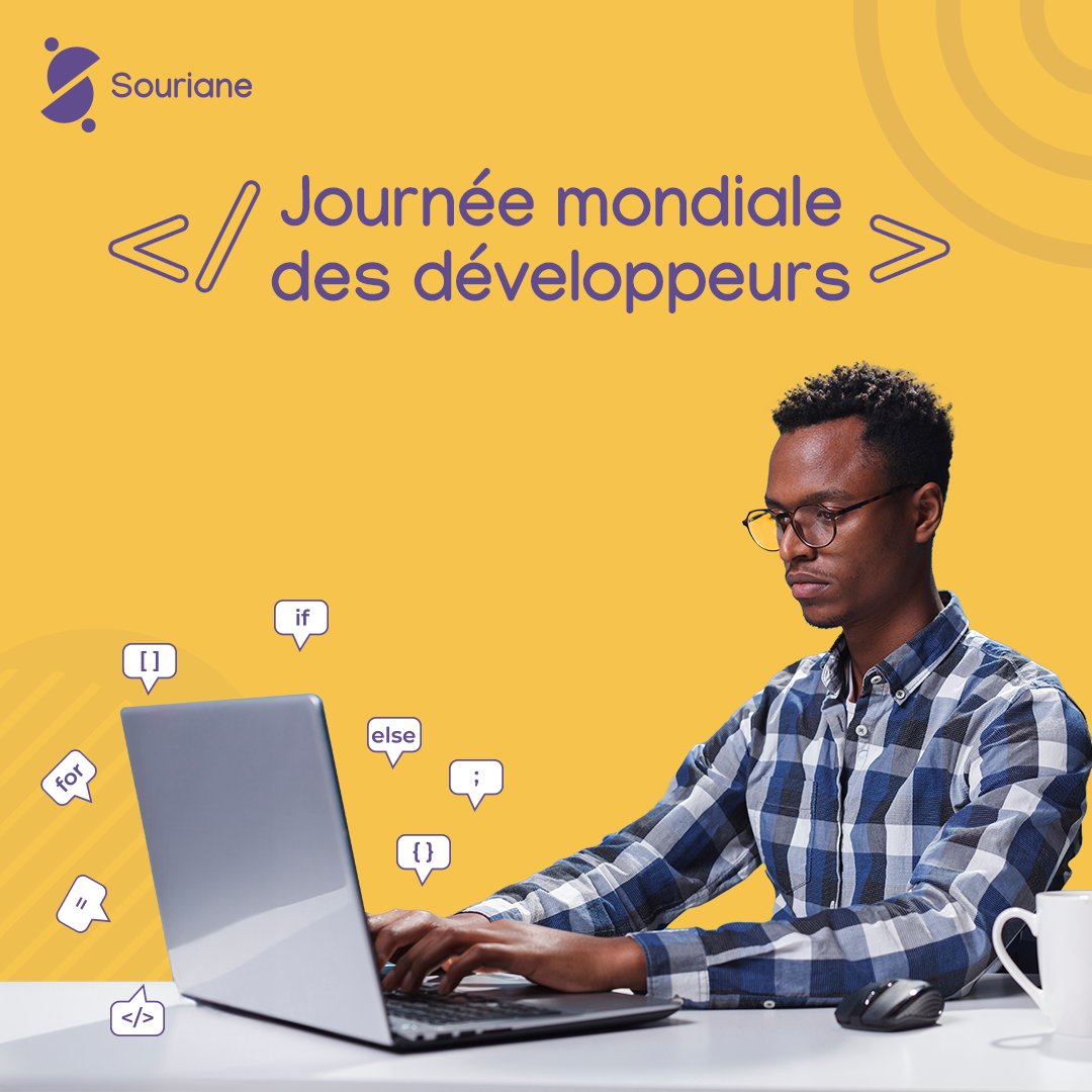 Souriane_Media's tweet photo. </JOURNÉE MONDIALE DES DÉVELOPPEURS>

Souriane Media souhaite une très bonne #JourneeMondialeDesDeveloppeurs à tous les #programmeurs, #codeurs et #developpeurs. https://t.co/vM00DWfR4l