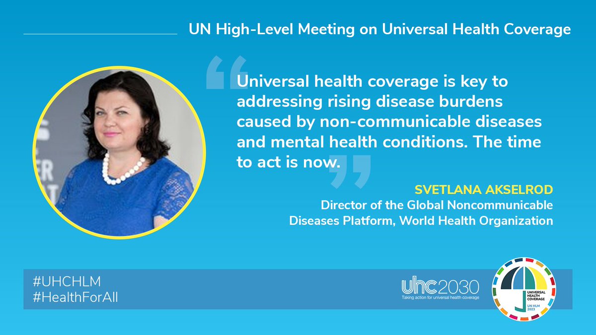 The time to act is now. #SDGSummit. At the upcoming #UHCHLM, @DrAxelrod_WHO, Director of Global #NCDs Platform @WHO, and #UniversalHealthCoverage partners will be hoping for concrete actions. Will you join us?