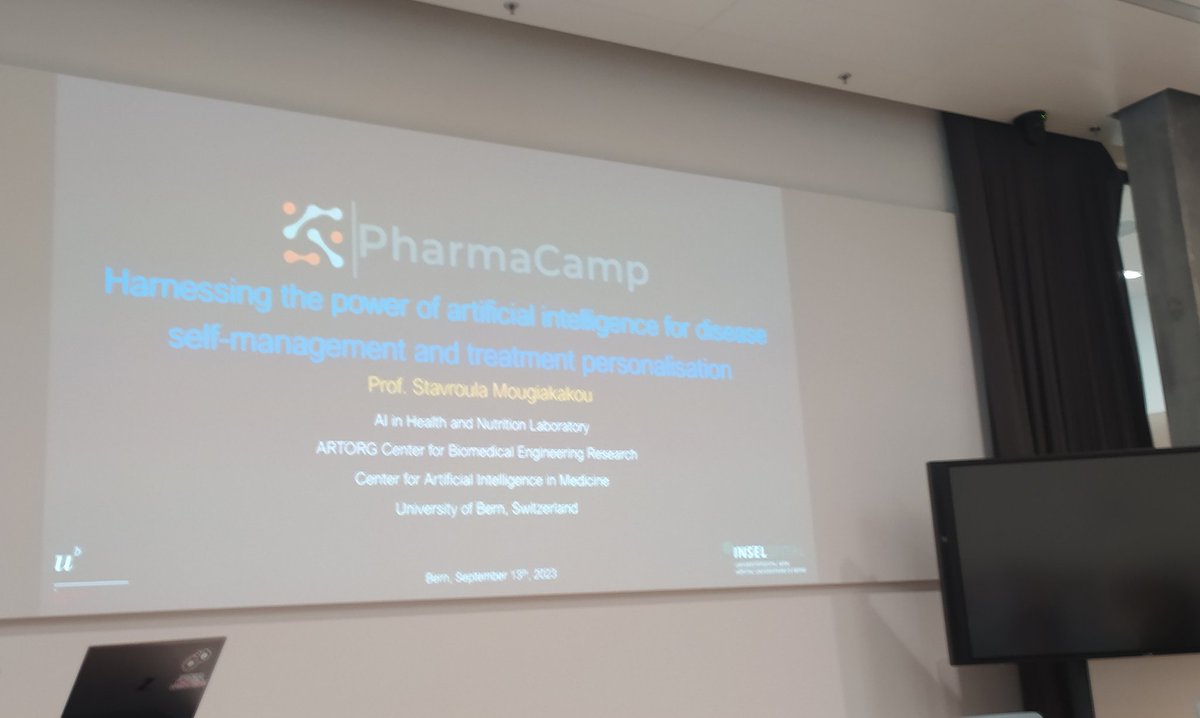 Second talk of the day 1 #pharmacamp2023 with prof. stavroula Mougakalou on Harnessing the power of artificial intelligence for disease self managment and treatment personalisation.