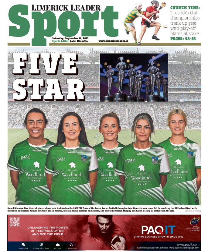 johnnybkeogh's tweet image. Front page of sport in this weekend&apos;s @Limerick_Leader @LimkLeaderSport In shops now #LLSport