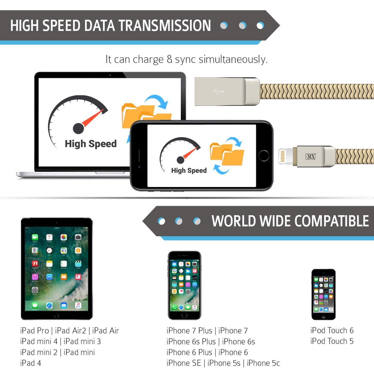 mx_electronics's tweet image. Experience unparalleled durability with the MX USB A to 8 PIN Lightning cable!

To Know More Visit: rb.gy/dzue4

#MX #chargingcable #iphone #lightningcable #tech #usb #cables #technology #gadgets
