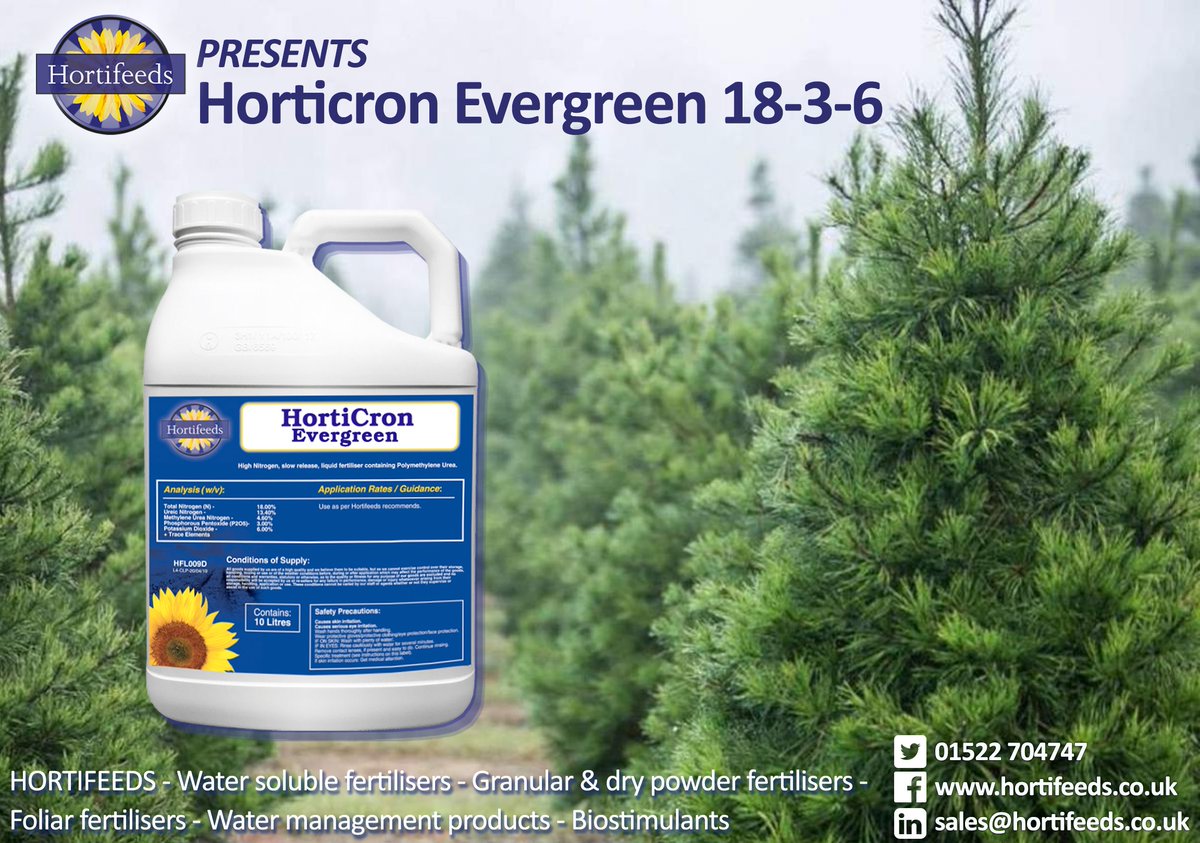 #HortiCron Evergreen 18-3-6
Generous levels of #magnesium and #iron. A comprehensive trace element mix providing fast acting green up effect, correcting #deficiencies and 
providing sustained #growth. 

Contact #hortifeeds here bit.ly/3fgOiPi

 #horticulture #agronomy