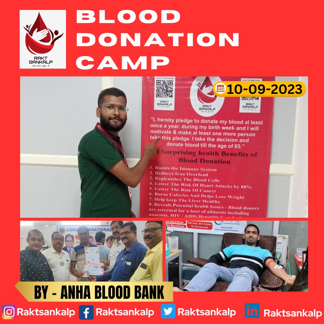 RaktSankalp's tweet photo. Proud to share glimpses of #blooddonation drive organised by Bharat Vikas Parishad @BharatVikasP on 10th Sept'23 at 4 locations with @RaktSankalp as #pledgepartner & support of @rha_india, @EuphorialYouth & @THEPEHEL
Thankful to organisers, donors & volunteers for their support! https://t.co/yNSXkjwU42