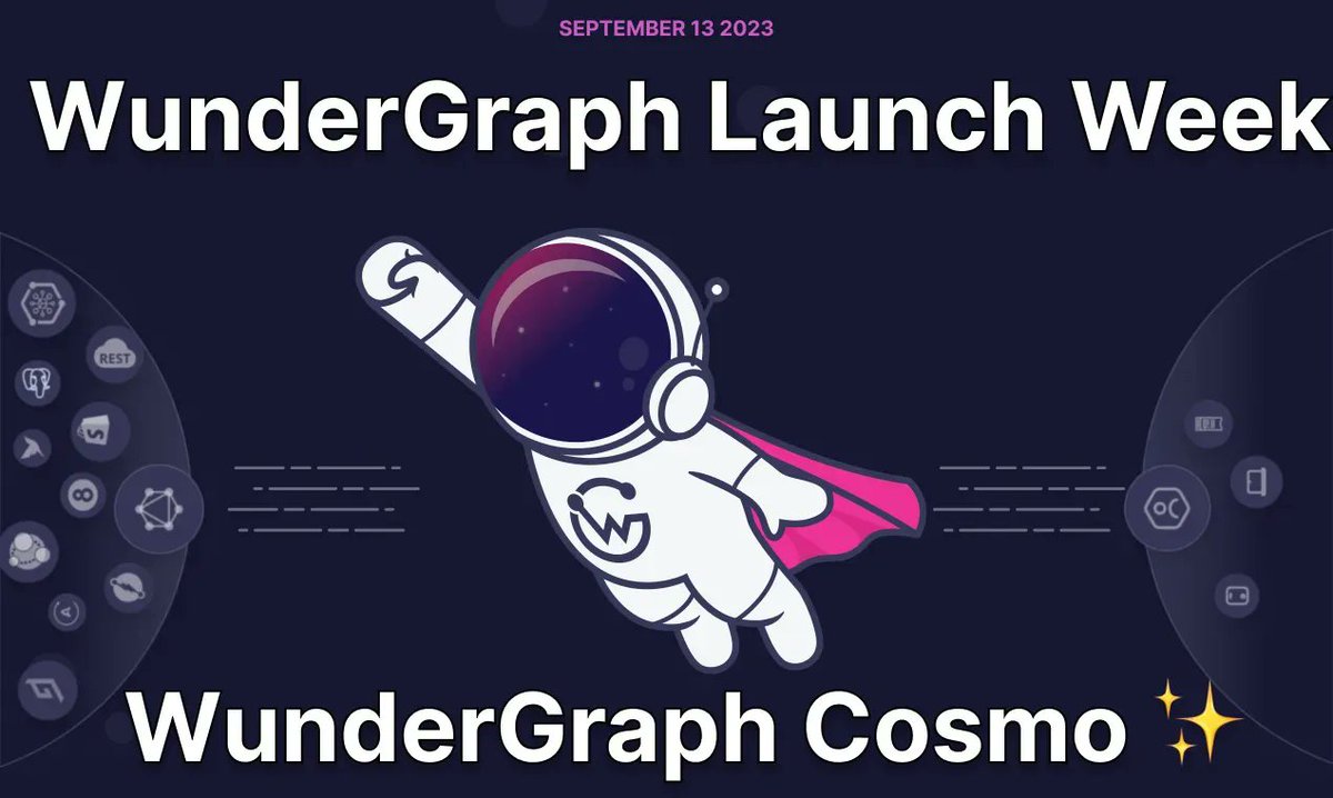 wundergraphcom's tweet photo. Welcome to Wundergraph Launch Week Day 2! 

A week of Open Source Goodies for the @GraphQL ecosystem! 

Wednesday : WunderGraph Cosmo ✨

Today, we're launching WunderGraph Cosmo, an open source alternative to Apollo Federation, GraphOS, Studio, and Rover. https://t.co/EzZLkmqenx