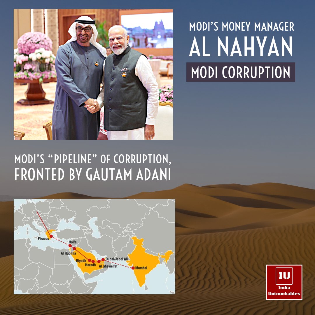 #Modi_MostCorrupt
Is #AbuDhabi making #UAE a 'shady' place to invest in?

#UAE_Shady

Will Modi flee India in 2024 along with his Partner #PabloAdani ?

Is Modi investing in Drugs and Oil?

Why is this Sea - Road Route being developed for Modi's  Cartel Operations?
