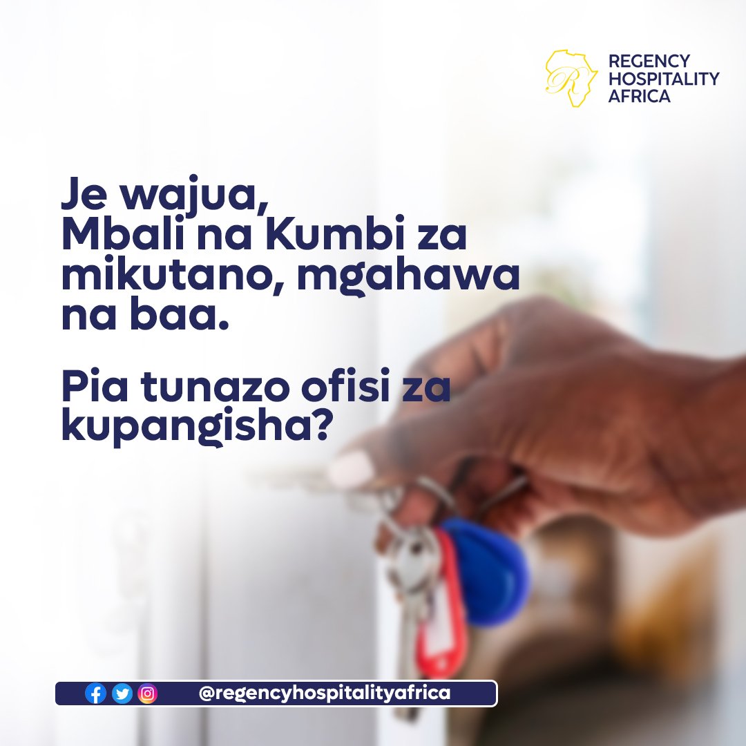 RegencyHAfrica's tweet image. Ikiwa unahitaji ofisi nzuri kwa ajili ya kuendesha biashara zako usisite kututafuta.
0787 522 424

Pia unaweza kutuandikia DM au comment kwenye mitamdao yetu ya kijamii @regencyhospitalityafrica 

#regencyhospitalityafrica #Regencygroup #smartoffice #kwauborawahaliyajuu #karibu