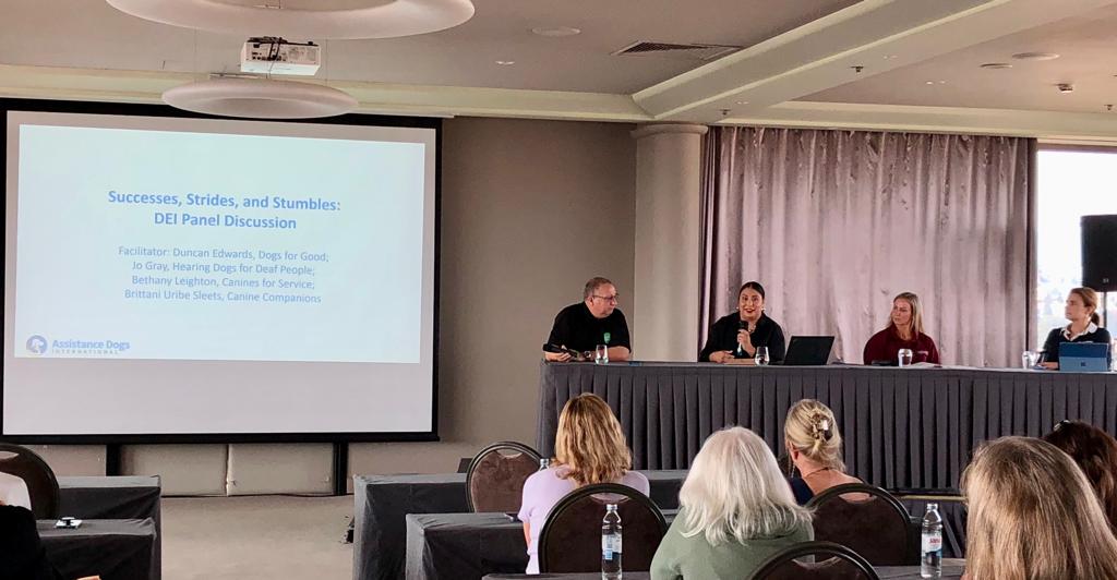 We're covering a wide range of subjects at this years's ADI conference - our members <a href="/DogsForGoodUK/">Dogs for Good</a>, <a href="/HearingDogs/">Hearing Dogs for Deaf People</a> <a href="/canineorg/">Canine Companions®</a> and Canines for Service all contributed to a very interesting panel discussion on Diversity Equity and Inclusion. #ADITogether #LifeChangers