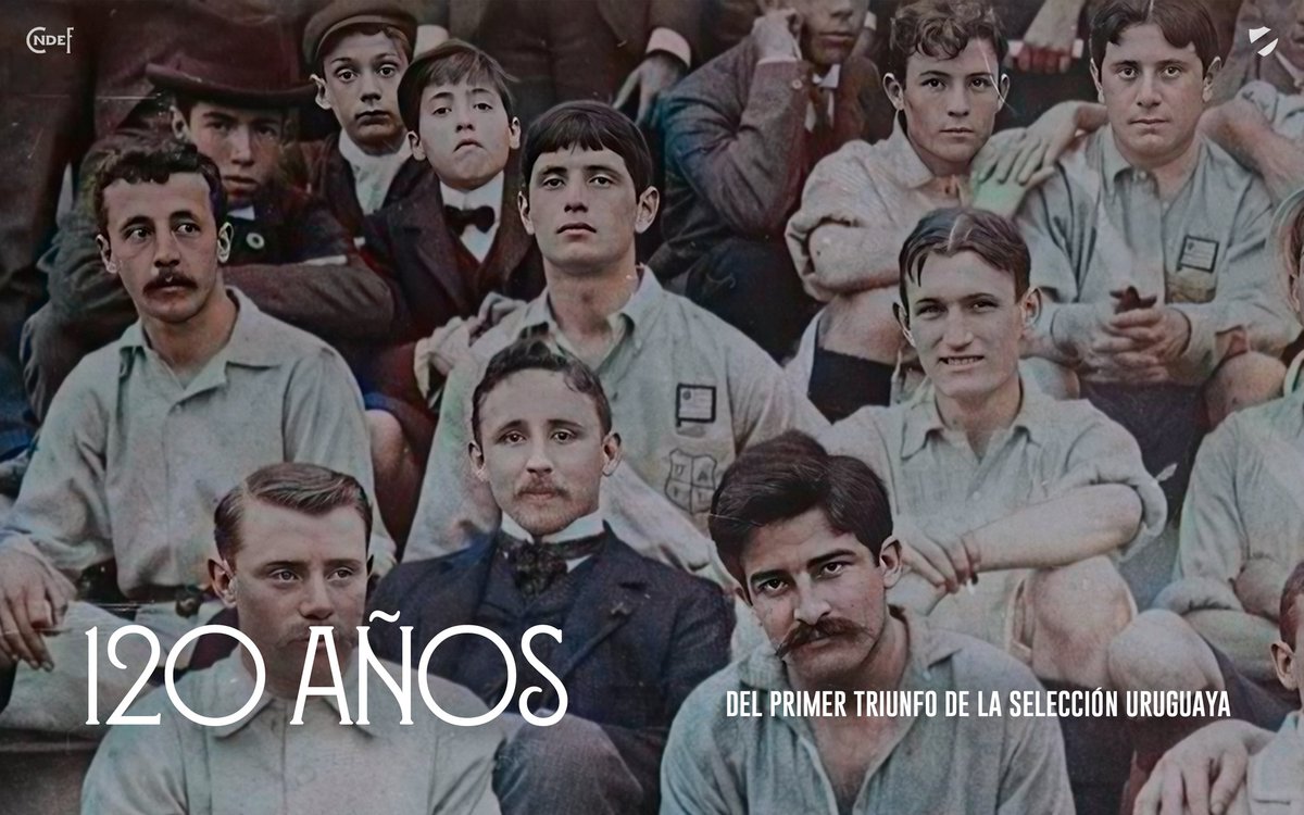Nacional's tweet photo. 📜 El 13 de setiembre de 1903, Nacional en representación de @Uruguay, venció a Argentina 3 a 2 y logró el primer triunfo de la historia de la Selección Uruguaya. 

⚽ Nuestro país fue representado íntegramente por jugadores de Nacional ante la deserción de otros clubes y alcanzó la victoria con 2 goles de Carlos Céspedes y uno de Bolívar Céspedes. 

#NacionalEsUruguay 🇺🇾
#ElClubGigante 🔵⚪🔴