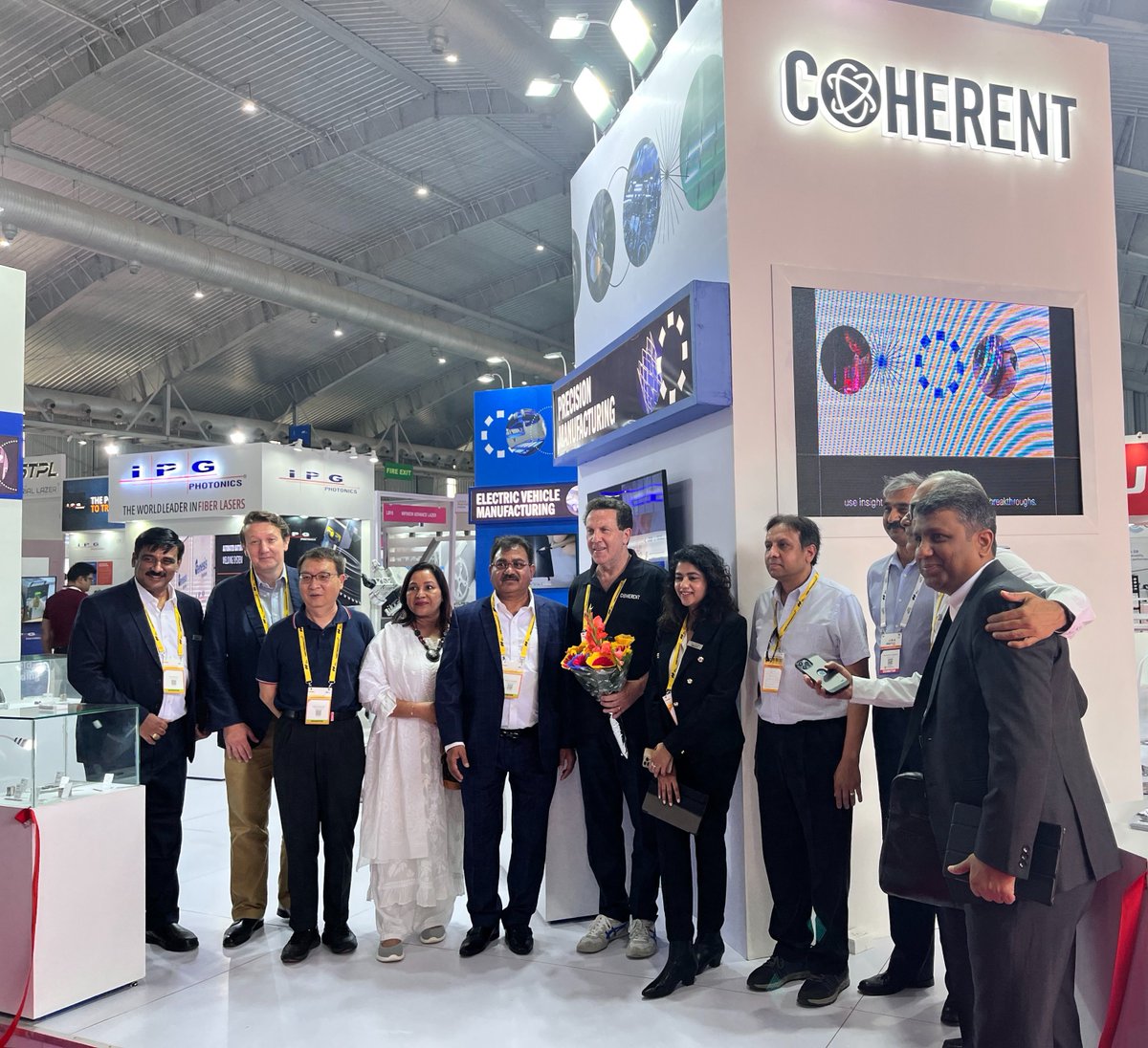 CoherentLaser's tweet photo. Our own Dr. Giovanni Barbarossa &amp; Dr. Sanjai Parthasarati inaugurated the @LWOPIndia at the @BIECentre today.

Visit our booth LA11 in hall 3 to learn more about our latest photonics innovations. See you there! 👋

#LaserWorldofPhotonicsIndia #laser #photonics @CoherentLaserIN https://t.co/iN8VN1XFfs