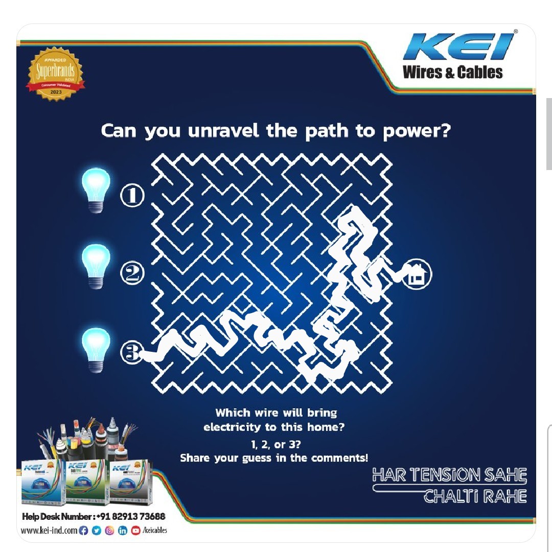@keicable The Wire 3 will bring  this Charming  home to LIFE.   

#GuessTheBulb #GuessIt #KEIWires #Unravel #Puzzle #Wires #cables

@Deepaadhan3
 @ujjawalkumar26  @blessedkamal  @CheboluVasantha  @KajolSaxena7 
@blessedkamal