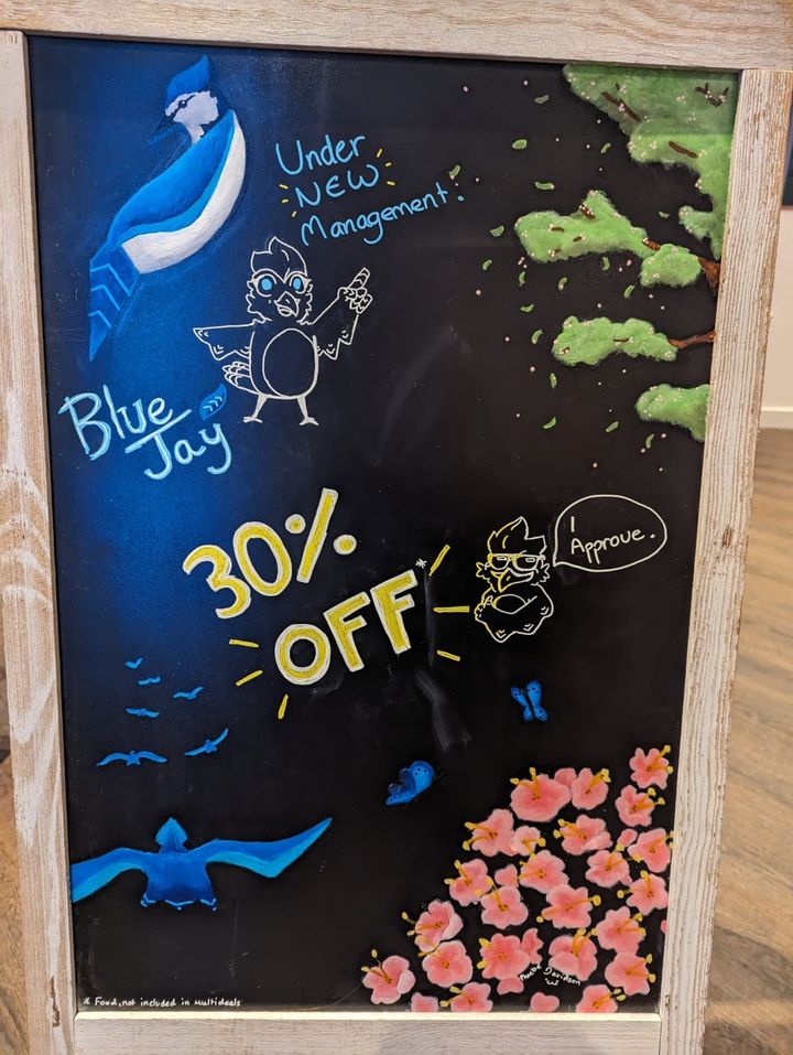 BlueJay193709's tweet photo. Our new hand-drawn A Board is ready to be put out tomorrow! Keep an eye out as we will be rolling out the offers thick and fast!
Remember to share this post to be in with a chance to win a meal for two! 
Visit: https://t.co/v2S5ueayeb 
#Cardiff #FineDiningCardiff https://t.co/H7HPxPPapk