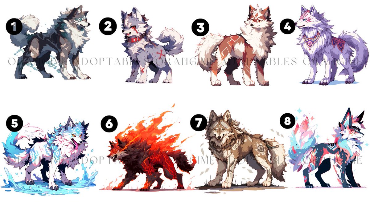orangimee's tweet photo. [OPEN] Wolf Species Pack Adoptable Batch

Set Price: 8 $ / each ✨

DM / Comment to claim 💖

#adoptableoc #adoptables #adoptablesopen #setpriceadoptables #ocadopts #ocadoptables #toyhouse #digitalart #pixelart #adoptable #wolf #wolffurry #wolfadoptable https://t.co/H7V9fmr2EE