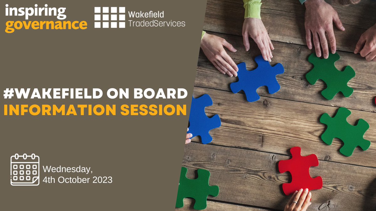 If you are passionate about improving outcomes for children, young people & our communities, join us at our Inspiring Governance #WakefieldonBoard information session to hear how you can bring your difference to make a difference.  

Book now: 
tradedservices.wakefield.gov.uk/T214112