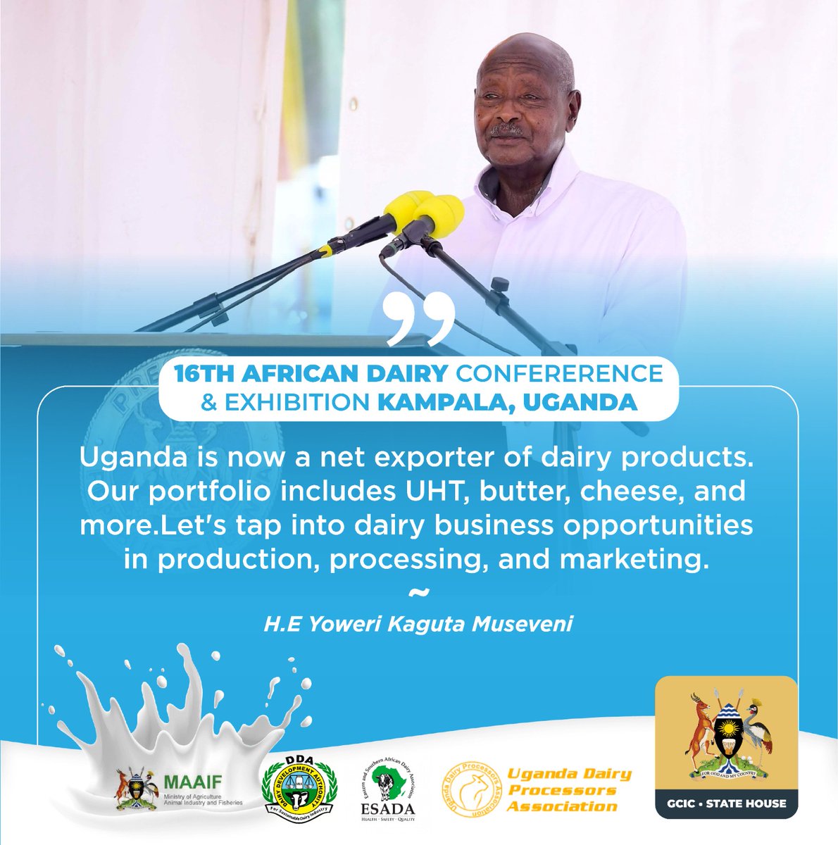 While representing the President at the African Dairy conference & exhibition @JustineLumumba said👇 @DDAUganda @MAAIF_Uganda @FrankTumwebazek @MpiiraSamson #AFDA2023