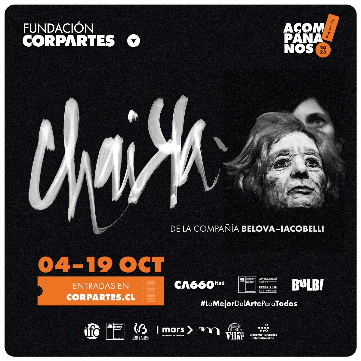 CorpArtes's tweet photo. ¡Regresa el fenómeno teatral!🎭👀
Tras un recorrido por más de 160 países y diversos premios, regresa durante octubre la magia de “Chaika”, el aclamado montaje de la compañía #BelovaIacobelli
🎟️Compra tus entradas en https://t.co/NdaOZDpBW7
#Marioneta #Teatro
#CorpArtes #Chile https://t.co/KqXatXkLc2