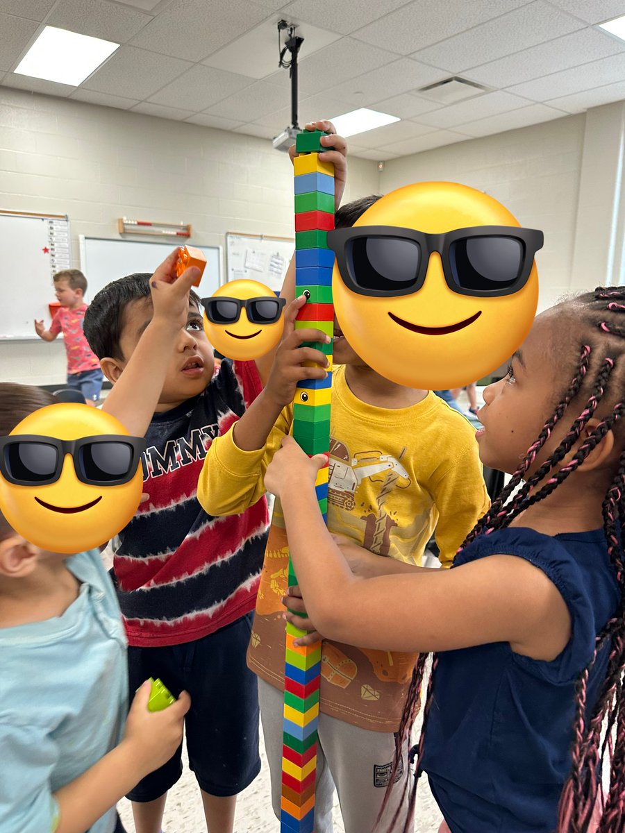 mrs_beadle's tweet photo. We love when building a tower quickly changes to building a tower bigger then herself to bigger then peers to bigger than classroom educators @SACTVDSB! We even invited @bperks21 and a very tall grade 8 to see who was taller! The tower just made it! @LisaPaiva6 @TVDSBKinder https://t.co/PJzyDE7ARh