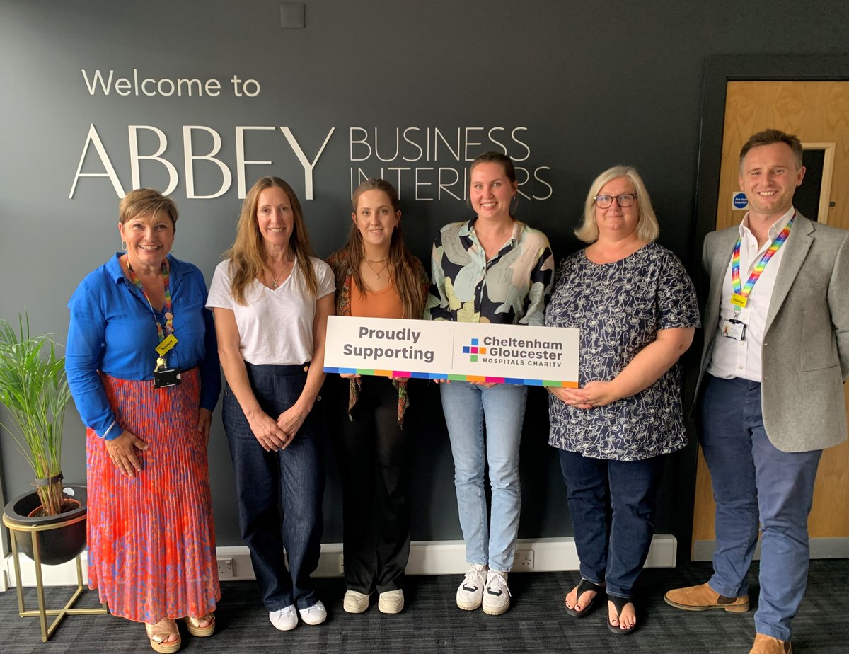 CGHospCharity's tweet photo. Fantastic to meet with @Abbey_Interiors to celebrate their £2,500 donation towards transforming cancer care in Gloucestershire!

“Abbey have been incredible supporters of our local hospitals for many years. We’d like to say a huge thank you to all of their staff for fundraising.” https://t.co/yFASJwEG3m