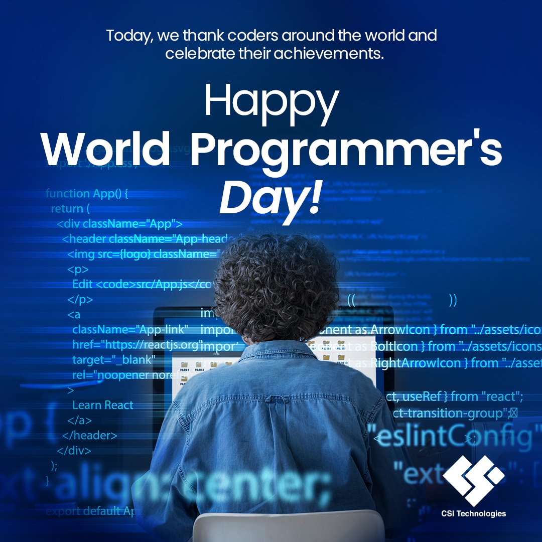 csicxt's tweet image. 🥳 At CSI Technologies, we are aware of the importance of coders and their work in our lives. We are always proud to show our support for coders and their achievements. 💻🖱
#worldcodersday #codersday #coder #csitechnologies